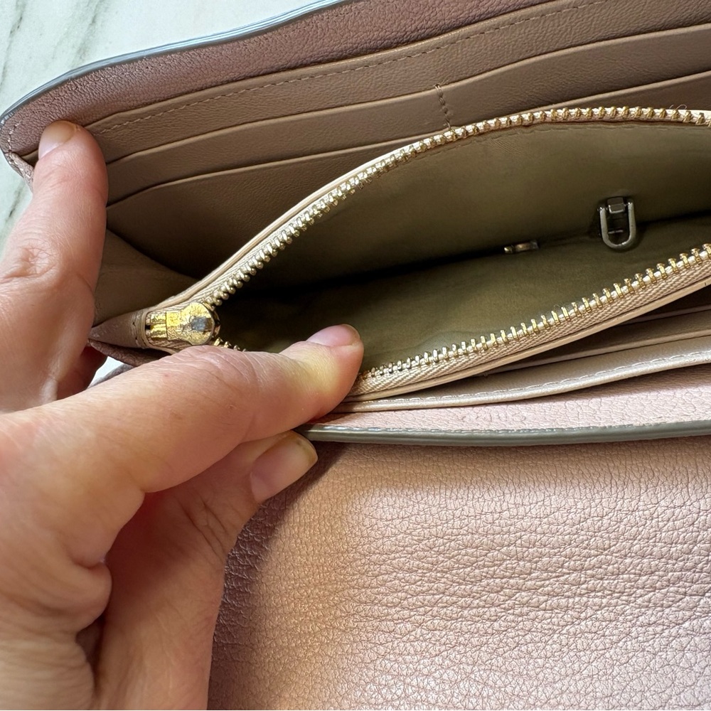Chloe Drew Leather Long Wallet in Pink, Gold Hardware - Picture 10 of 14
